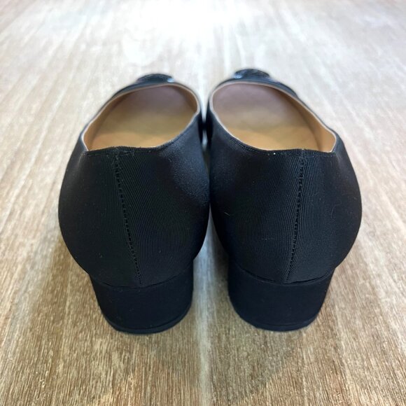 CHANEL Satin Patent Leather Classic Chanel Black Pumps - Picture 9 of 10